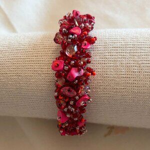 Red/Pink Beaded Bracelet